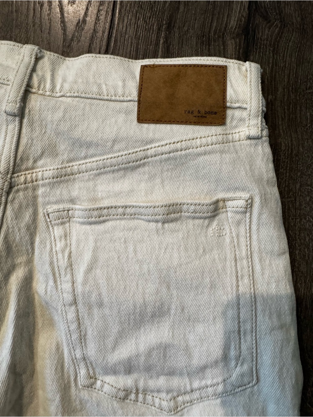 rag & bone Off-White Vintage Bermuda Denim Shorts Mid Rise Cream size 27 - Picture 10 of 11